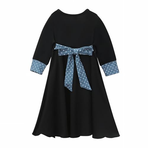 Abaya for Toddler Baby Girls Muslim Prayer Clothes with Hijab Kids Maxi Dress Middle East Dubai Islamic Clothing - color: Black, size: 7-8 Years