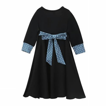 Abaya for Toddler Baby Girls Muslim Prayer Clothes with Hijab Kids Maxi Dress Middle East Dubai Islamic Clothing - color: Black, size: 4-5T