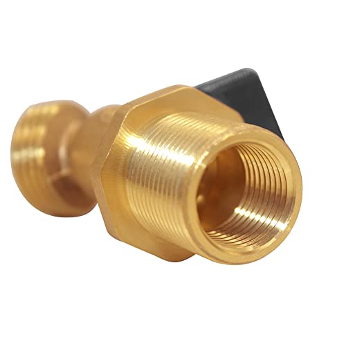 Joywayus Brass Water Container/Rain Barrel Spigot Kit 3/4" Threaded | Quarter Turn Ball Valve, 3/4" Female to 1" Male Bulkhead Fitting, Water Tank Connector, Fit for Garden Hose - style: Style 2