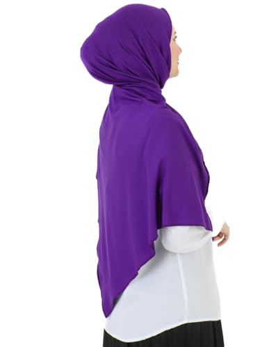 Prien Hijab for Women Viscose Scarf Lightweight Muslim Hijabs Long Shawl Islamic Scarves Turkey Silk Headscarf for Womens - color: Purple