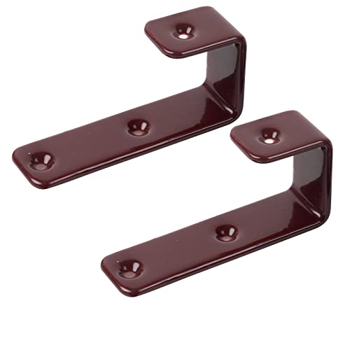 2 Pack Bunk Bed Ladder Hooks, Inside Width 1 inches Brown PVC Coated Kids Bunk Bed J Brackets, Metal Utility Hook Camper/Rv Library Ladder Hardware with 2 Size Screws (Brown) - color: Coffee, size: 2 Pack