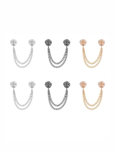 6PCS Multi-Function Magnetic Clothing Clip,Magnetic Hem Clips with Chain, Scarves, Hijab, Trousers, Cuffs and Hems