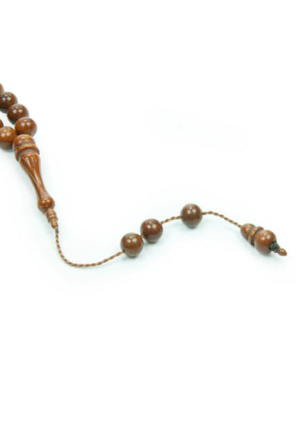 ihvan online, Islamic Prayer Beads (8mm – 33 Beads), Natural Stone Muslim Prayers Bead, Daily Dhikr Tasbeeh, Subha Tasbih Gift for Ramadan Hajj Umrah, Kuka Muslim Rosary, Round Cuts, Brown - color: Kuka Round - Brown, size: 8mm ( 33 Beads )