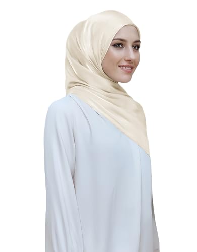 Lina & Lily Sheen Shimmer Women's Crepe Scarf Shawl Wrap Head Hijab Lightweight - color: Beige