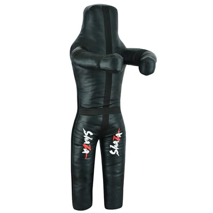 Shaza MMA BJJ Wrestling Throwing Dummy Bag, Durable PU Leather, Unfilled - size: 48 inch | 120 cm
