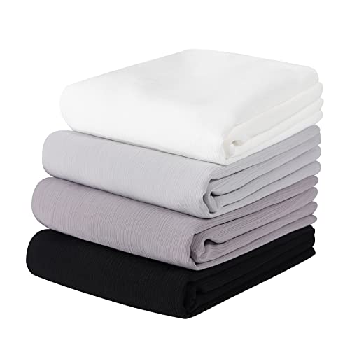 Febfim 4PCS Premium Muslim Women Plain Chiffon Crinkle Hijab Wrap Shawl - color: Multicolor B