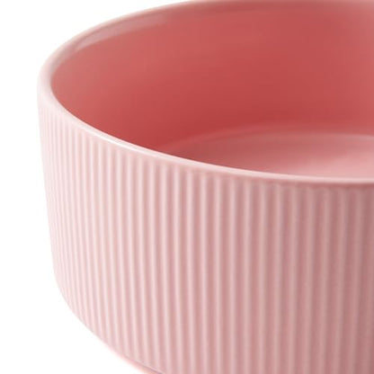 Guinea Pig Vegetable Bowl, 6 in Pink Ceramic Shallow Dish | Weighted Base, Approx. 20 fl oz Capacity, For Guinea Pigs, Chinchillas, Rabbits And Ferrets, Food Or Water