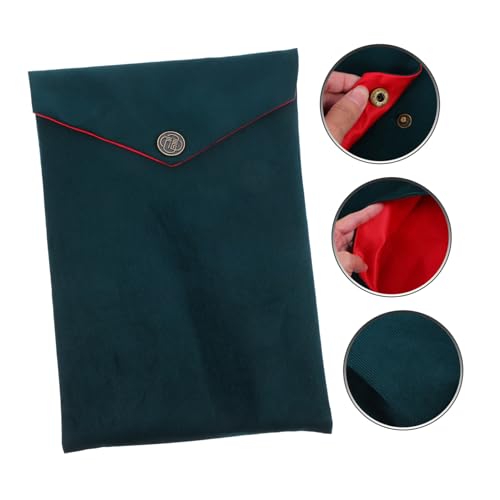 COOLHIYA Religious Text Storage Bag Tibetan Style Scriptures Pouch Large Capacity Green Cloth Carrying Case for Bible Transport and Protection : Office Products