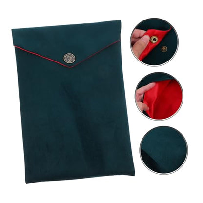 COOLHIYA Religious Text Storage Bag Tibetan Style Scriptures Pouch Large Capacity Green Cloth Carrying Case for Bible Transport and Protection : Office Products