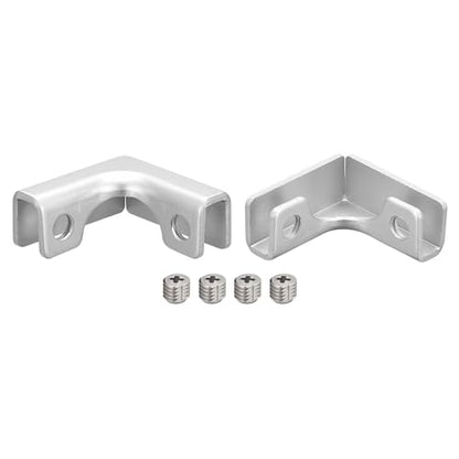 uxcell Glass Fixing Clip, 2pcs for 4-8mm Aluminum Alloy L-Shaped Glass Connector Combination Bracket Reinforced Clamp for Glass Display Cabinet, Fish Tank - size: 4-8mm