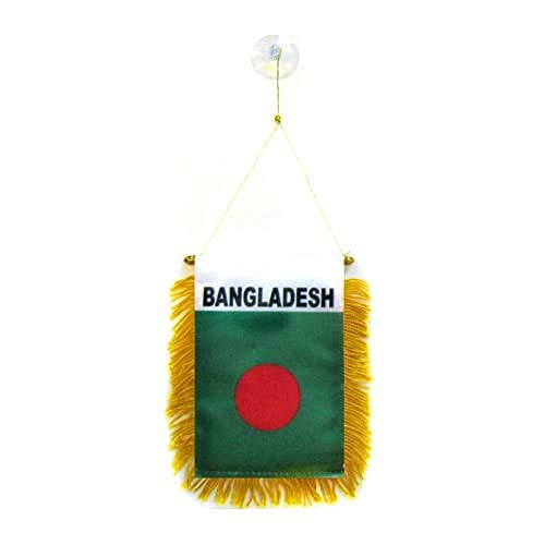AZ FLAG Bangladesh Car Flag 4x6 in 100D Polyester Suction Cup - color: Bangladesh