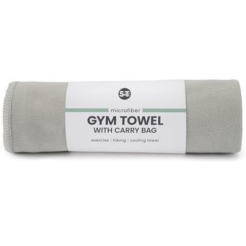 S&T INC. Gym Travel Towel, 1 Pack, Cooling Towels for Camping, Yoga, Home and Gym Bag, 1 Storage Bag Included, 12 Inch x 40 Inch, Microfiber, Grey - color: Grey (1 Pack)