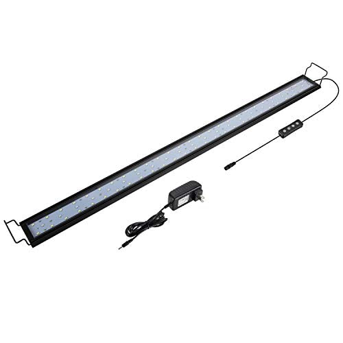 hygger 25W Full Spectrum Aquarium Light with Aluminum Alloy Shell Extendable Brackets, White Blue Red LEDs, External Controller, for Freshwater Fish Tank (36-46 inch) - size: 25W (36-46 inch)