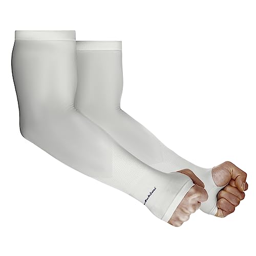 Achiou Arm Sleeves for Men Women, Sun Sleeves UV Protection Cooling Sports - color: 1 Pair: Grey