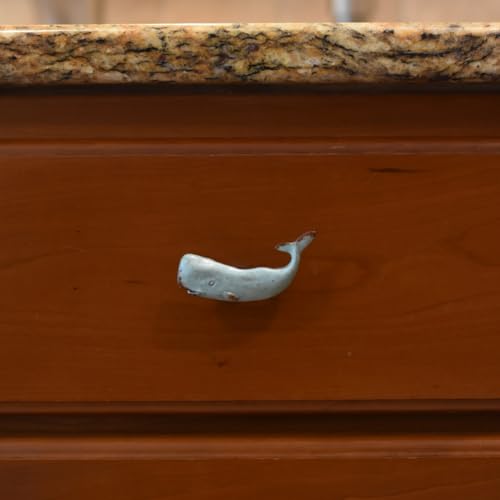 Sea Foam Green Nautical Whale Dresser Pull Blue Drawer Knob Kitchen Cabinet Hardware Coastal Beach Home Decor