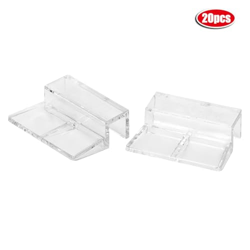Dioche Sturdy Acrylic Aquarium Glass Cover Holder - 20Pcs Clamp/Holder Support Clamps for 5mm Fish - High Transparency and Easy Installation (10mm) - size: 10mm