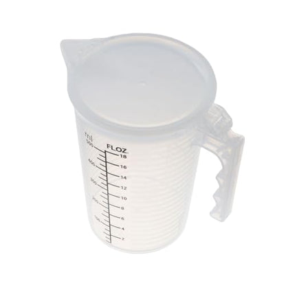 Plastic Measuring Pitcher, Clear Measuring Cup with Spout & Handle Liquid Measuring Container with Cover for Water, Wine, Milk, Oil Kitchen Tool(500ML)