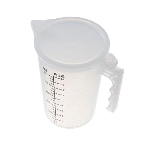 Plastic Measuring Pitcher, Clear Measuring Cup with Spout & Handle Liquid Measuring Container with Cover for Water, Wine, Milk, Oil Kitchen Tool(500ML)