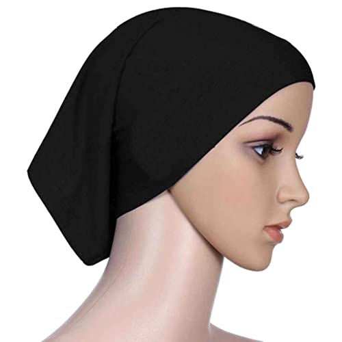 Generic Women Headscarf Elastic Sweat Absorbent Cotton Underscarf Hijab Tube Cap Creative And Exquisite Workmanship