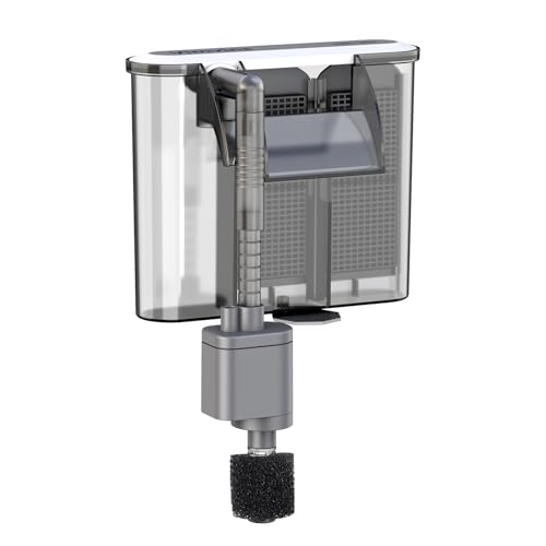 Vimvins Small Aquarium Filter, Quiet Fish Tank HOB Filters for 2 to 10 Gallon Aquariums, Adjustable Flow（Model: 302）