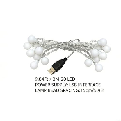 Globe String Lights USB LED Fairy Lights Selectable Warm White for Party Wedding Bedroom, Warmcolors - color: Warmcolors