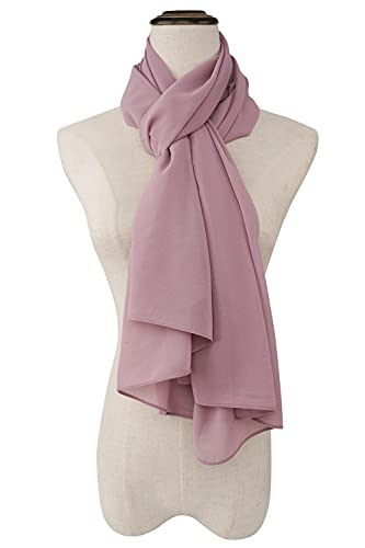 YOUR SMILE for Women Lightweight Breathable Solid Color Soft Chiffon Long Fashion Scarves Sun-proof Shawls Wrap - color: Taro