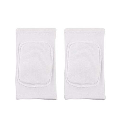 Kids Volleyball Kneepad Soft with Sponge 1 Pair, Knee Sleeve for Adult Youth Pole Dance Cycling Soccer Roller Skating-Elbow Support Work Gym Yoga Golf Leg Protector Auto Mechanic-Black(White, L)