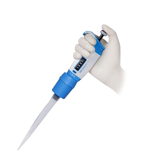 Microlit Micropipette - Single Channel Pipette Compatible with Microlit 10ml Pipette Tips, Adjustable Volume Lab Pipette, Accurate and Calibrated Pipette (1-10ml) - size: 1-10ml, style: Single-Channel