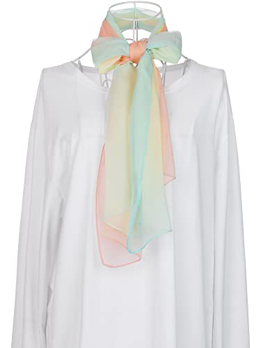 uxcell Women'sChiffon Sheer Long Scarf Silky Gradient Party - color: Pale Pink Yellow Blue