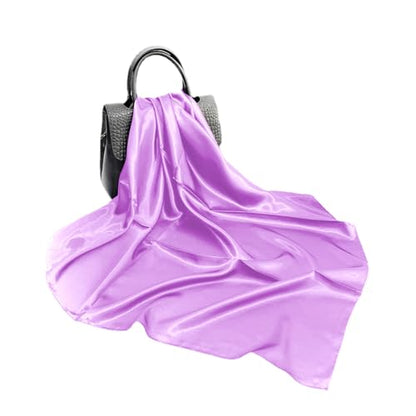 Elegant Satin Jersey Muslim Hijab Scarf Square Soft Head Wrap Scarves Shawl for Women Girls - color: Light Purple(90*90cm)
