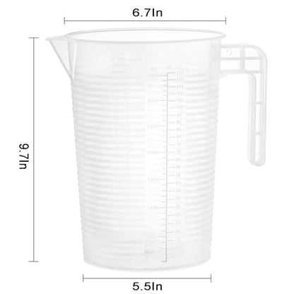 WUWEOT 2 Pack 125oz Measure Pitcher, Large Plastic Mixing Pitcher, US Conversion Chart, Food Grade Graduated Measuring Cup for Lawn Pool Chemicals Home Hobbies Motor Oil Fluids Cooking
