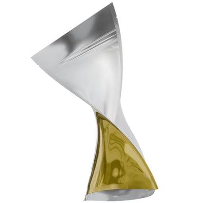 Mylar Style Barrier Bags – Zipper w/Heat Seal – 100 Bags (Gloss Gold/Clear, 1/2 Ounce - 5?x8.14?x2.33?) - color: Gloss Gold / Clear, size: 5x8.14x2.33 Inch (Pack of 100)