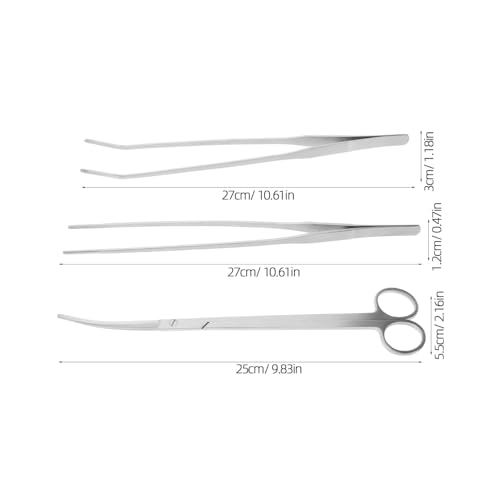 VANZACK Aquarium Tools Set 1 Set of Tweezers Scissors Spatula for Plant Trimming and Cleaning
