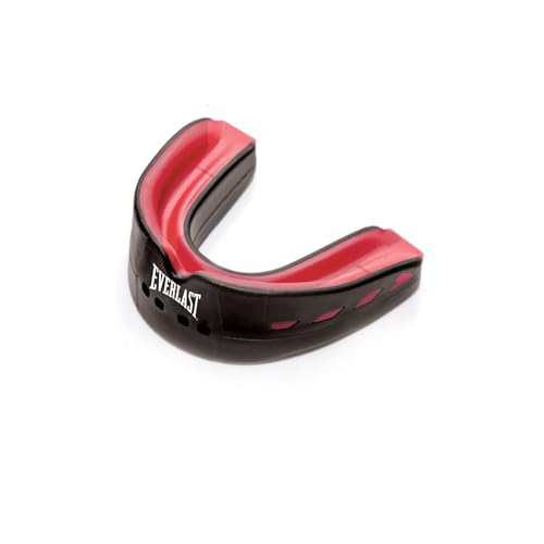Everlast EverShield Boxing Mouth Guard – Double-Layered, Boil & Bite Fit for MMA, Wrestling | Adult Mouthguard with Case