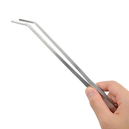 Straight and Bend Stainless Steel Super Thick Tweezers Set,Pliers Aquarium Tool Fish Tank Aquatic Plants Forceps Clip (10.5") - size: 10.5"