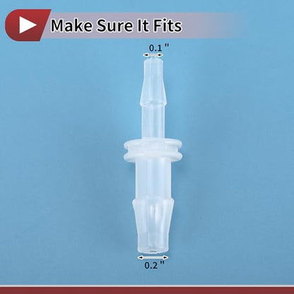 Plastic Hose Barb Fitting 1/8" x 3/16" OD Barb Straight Through Pipe Connector Clear 5 Pcs - size: 1/8"-3/16"