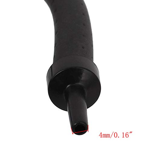 COMOK 10mm Diameter Rubber Tube Aquarium Air Curtain Bubble Air Diffuser Flexible Air Bubble Rubber Tube for Aquarium Fish Tank, Black, Long (20cm/8") - size: 20cm/8"