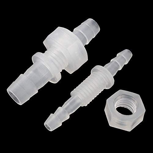 3/8" Hose ID barb Thru-Bulk Bulkhead Fittings Union Adapter Plastic Fittings with Stainless Steel Washers for Aquarium Water/Fuel/Air (Pack of 6) - size: 3/8 Inch, style: 6