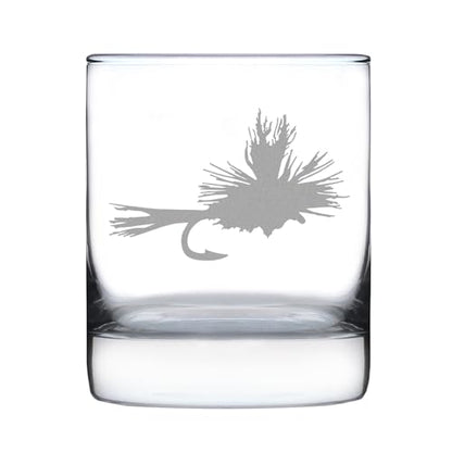 Fly Fishing - Whiskey Rocks Glass - Unique Flyfishing Themed Gifts for Fishermen - 10.25 Ounce - style: Set of 1