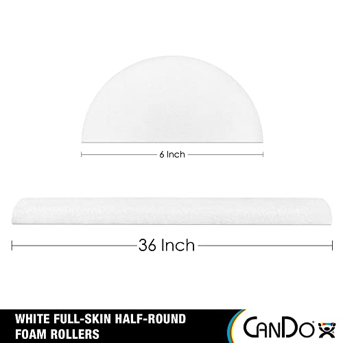 Cando 30-2340 Full-Skin PE Foam Roller for Muscle Restoration, Massage Therapy, Sport Recovery and Physical Therapy, White, 6" Width, 36" Length - size: 36-inch