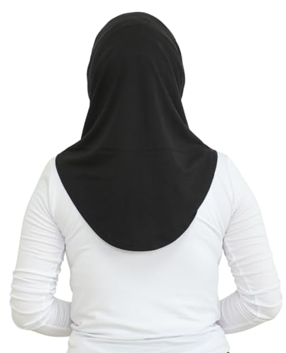 Prien Sport Instant Hijab For Women, Muslim Cotton Turban, Soft Head Scarf, Ready To Wear Hijabs Prayer Clothes, Islamic Wear - color: Black