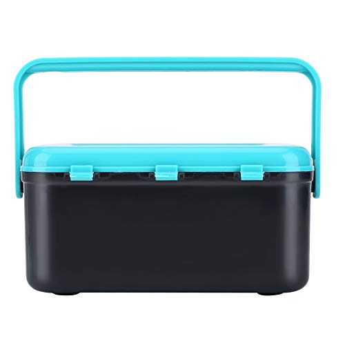 Fishing Lure Boxes, Portable Plastic Fishing Bait Holder Box with Carry Handle Waist Buckle 2 Compartments for Fishing Lovers