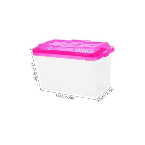 SUPVOX 4Pcs Mini Transparent Fish Tank with Handle Portable Pet Carrier for Small Fish Turtles Lizards Hamsters Lid Aquarium Breeding Box for Home Office Decor