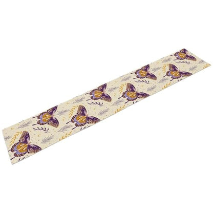 Moth Table Runner, Gothic Mystery Moon Boho Flowers Botanical Print Table Runner for Home Kitchen Dining Patio Holiday Party 13x36in - color: Moth-10, size: W13''xL36''