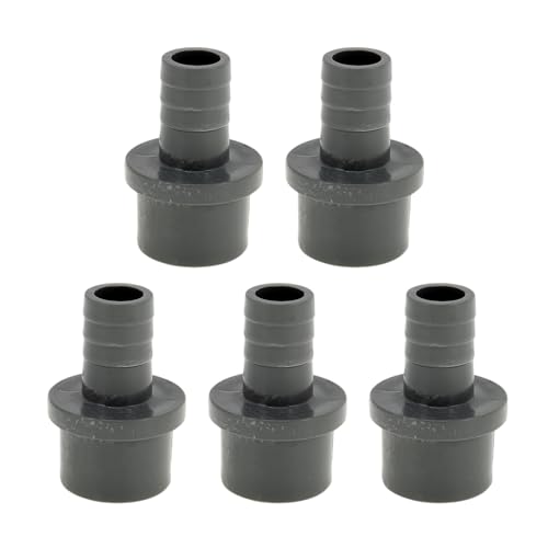 Plastic Hose Barb Fitting 1-1/4" x 25/32" Barb OD Straight Through Pipe Connector Grey 5 Pcs - color: Gray, size: 1-1/4" x 25/32" OD