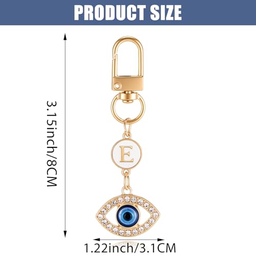 XGALBLA Small Evil Eye Keychains Initial Letter Key Chains for Women Men Car Key Bag Purse Charm- Good Luck Amulet Protection - color: Evil Eye 2-e