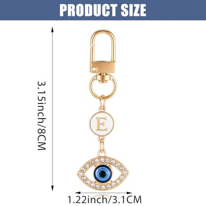 XGALBLA Small Evil Eye Keychains Initial Letter Key Chains for Women Men Car Key Bag Purse Charm- Good Luck Amulet Protection - color: Evil Eye 2-e