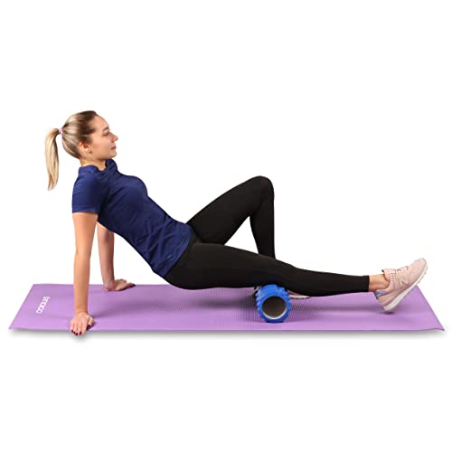 DRUNA Foam Roller for Muscle Massage, Pilates & Yoga 13"x5.5" Medium Firm PVC Foam Roller for Deep Tissue Massage, Recovery & Flexibility (Blue) - color: Blue