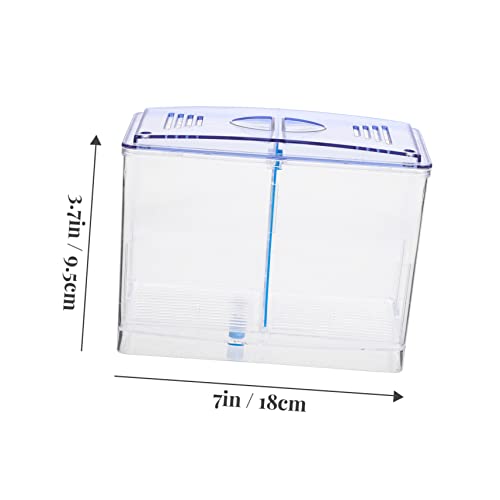 Wakauto Aquarium Isolation Box for Fish Breeding and Separation Transparent Acrylic Hatchery with Removable Partition Suitable for Betta Guppies Compact Dual Chamber Fish Tank