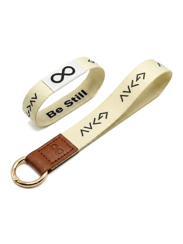 NFC Daily Bible Verse Bracelet & Keychain Wristlet Set - color: Cream Color
